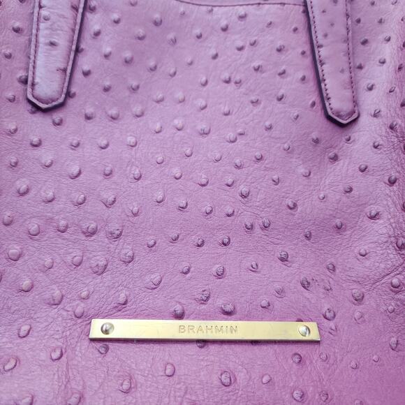 Brahmin Tori Tote Fig Normandy purple ostrich leather - Picture 7 of 12